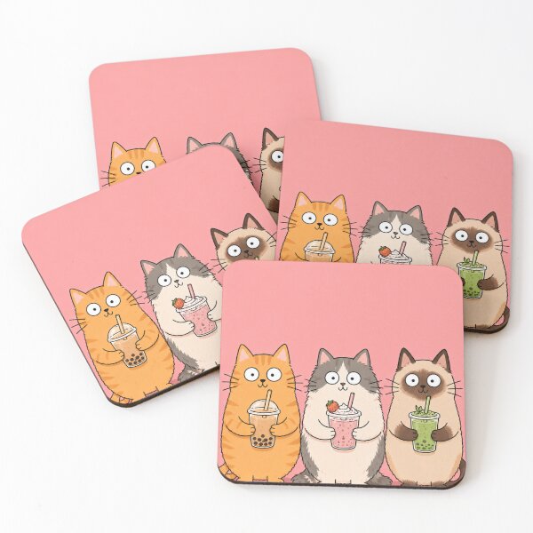 Item preview, Cute Boba Cats Cafe designed and sold by PeplumiArt.