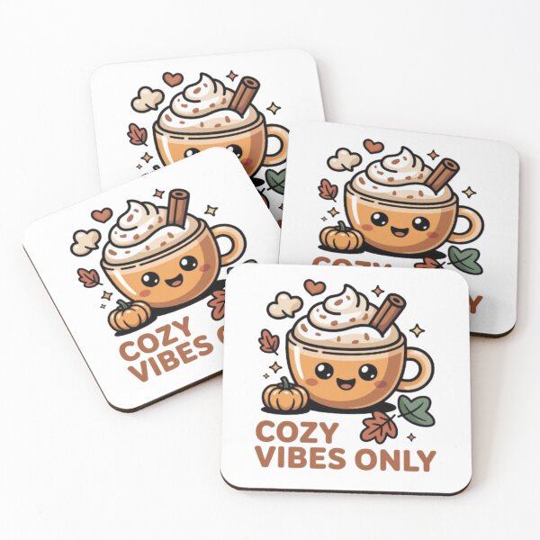 Item preview, Cozy Vibes Only Autumn Coffee T-Shirt & Sticker – Cute Kawaii Pumpkin Spice Design for Fall Lovers designed and sold by GemBob Creations.