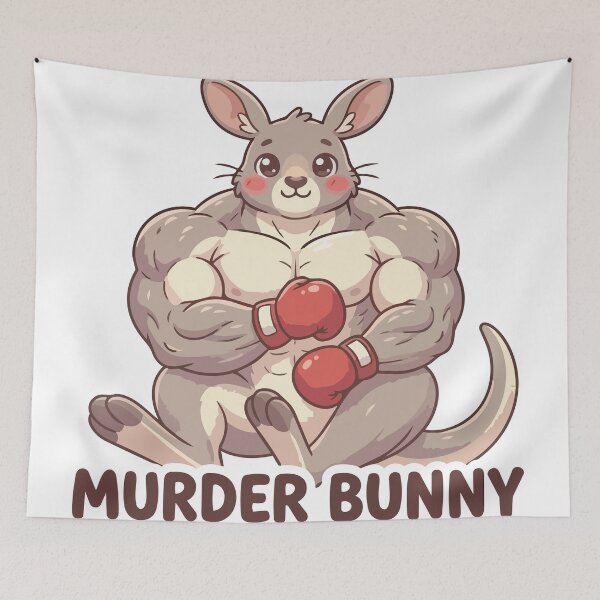 Item preview, Murder Bunny Cute Swole Kangaroo Meme designed and sold by Petzzz.