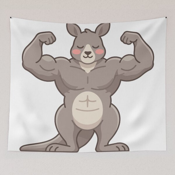 Item preview, Nature Gym Bro Funny Buff Kangaroo designed and sold by Petzzz.