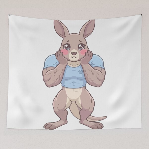 Item preview, Cute But Feral Buff Kangaroo Meme designed and sold by Petzzz.