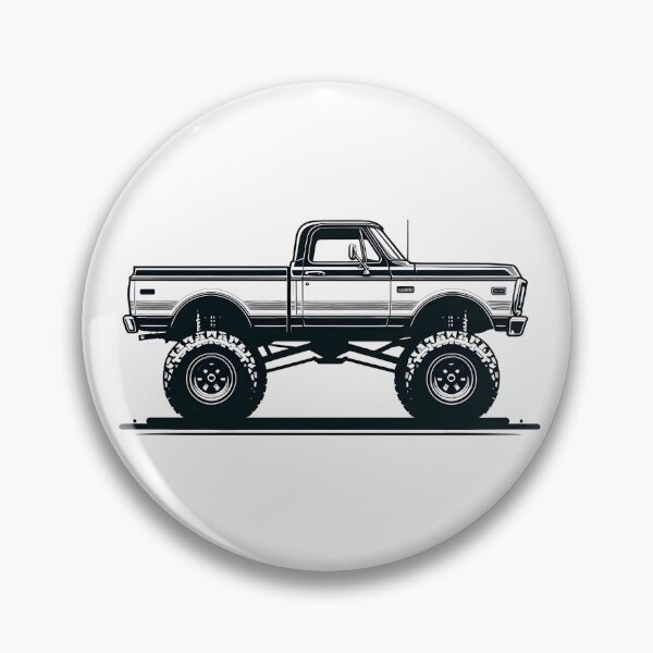 Item preview, Vintage Offroad Pickup Truck Black and White Illustration designed and sold by Smoking_Animals .