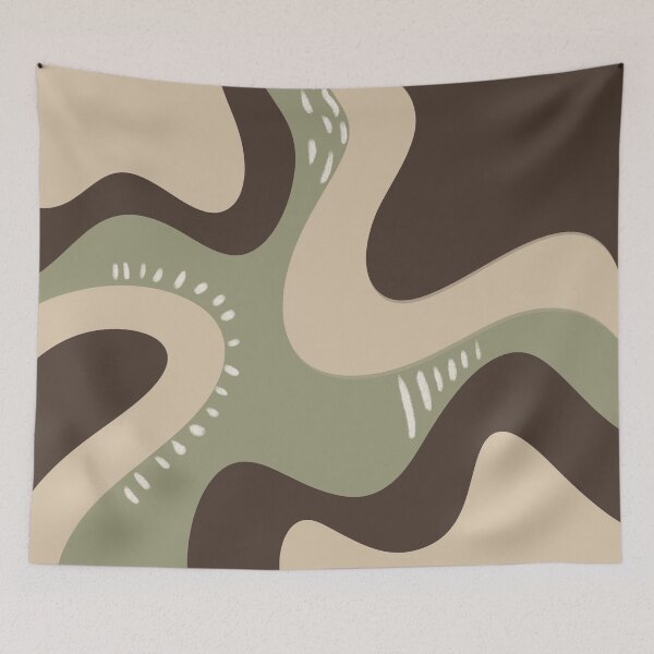 Item preview, Organic Abstract Wave Pattern – Earth Tone Boho Shapes Art designed and sold by Barelythere2324.