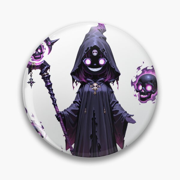 Item preview, Cute Shadow Warlock Chibi | Dark Fantasy Mage with Purple Ghost Flames designed and sold by TattooDrive.