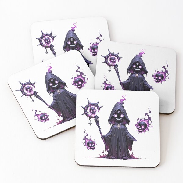 Item preview, Cute Shadow Warlock Chibi | Dark Fantasy Mage with Purple Ghost Flames designed and sold by TattooDrive.