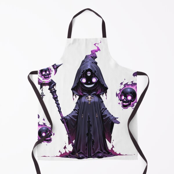 Item preview, Cute Shadow Warlock Chibi | Dark Fantasy Mage with Purple Ghost Flames designed and sold by TattooDrive.