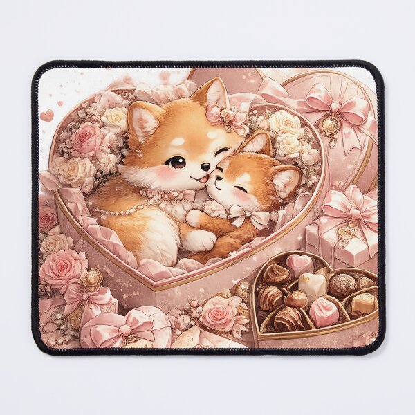 Item preview, Romantic Kawaii Fox Couple Sticker - Soft Love Aesthetic designed and sold by FluffiPopo.