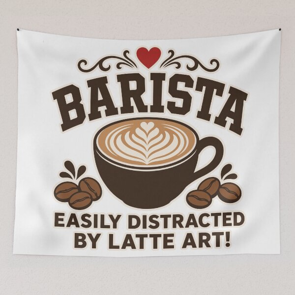 Item preview, Barista: Easily Distracted by Latte Art designed and sold by FlatInkStudio.