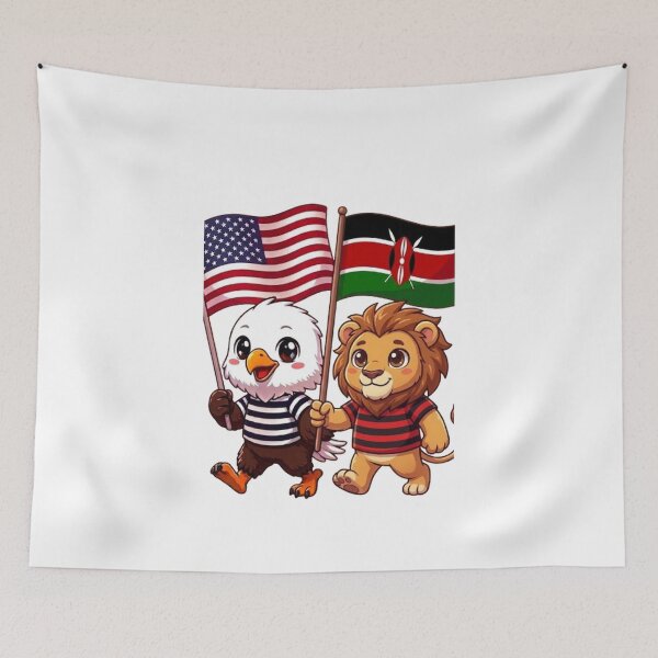 Item preview, the American eagle and its friend the Kenyan lion designed and sold by SE213.