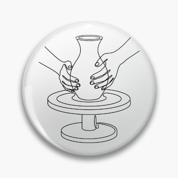 Item preview, Pottery Hands Line Art – Minimalist Ceramics & Pottery Hobby Design designed and sold by Fuechse.