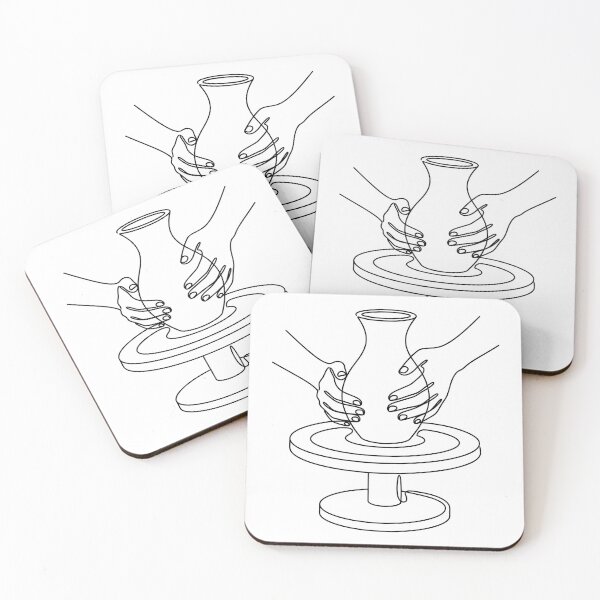 Item preview, Pottery Hands Line Art – Minimalist Ceramics & Pottery Hobby Design designed and sold by Fuechse.