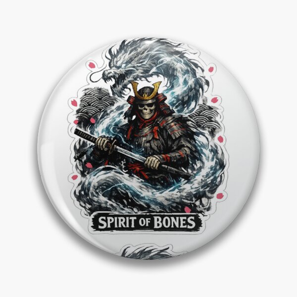 Item preview, Spirit of Bones Skeleton Samurai Dragon Sticker designed and sold by Ecocrushstudio.