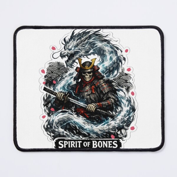 Item preview, Spirit of Bones Skeleton Samurai Dragon Sticker designed and sold by Ecocrushstudio.
