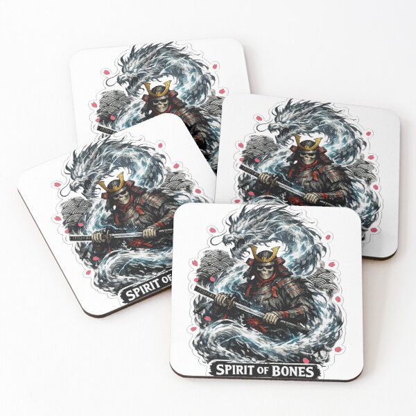 Item preview, Spirit of Bones Skeleton Samurai Dragon Sticker designed and sold by Ecocrushstudio.
