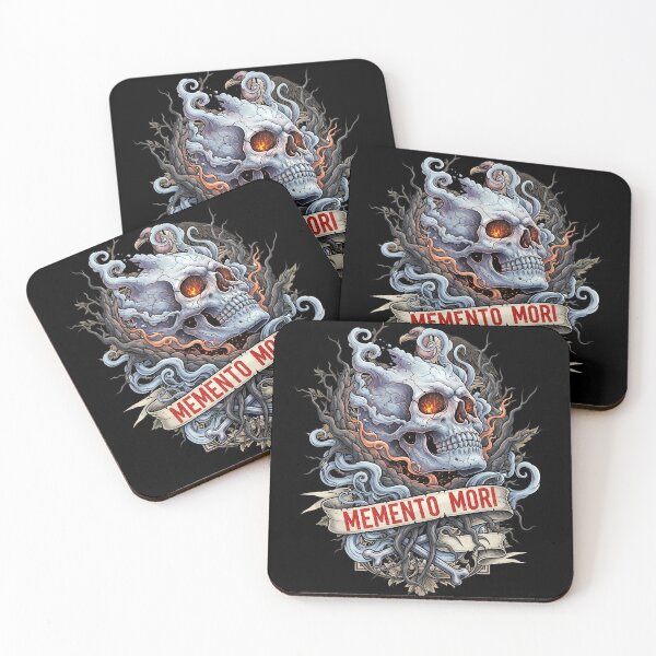 Item preview, Memento Mori Flaming Skull Bound by Tree Roots designed and sold by nuel-art.