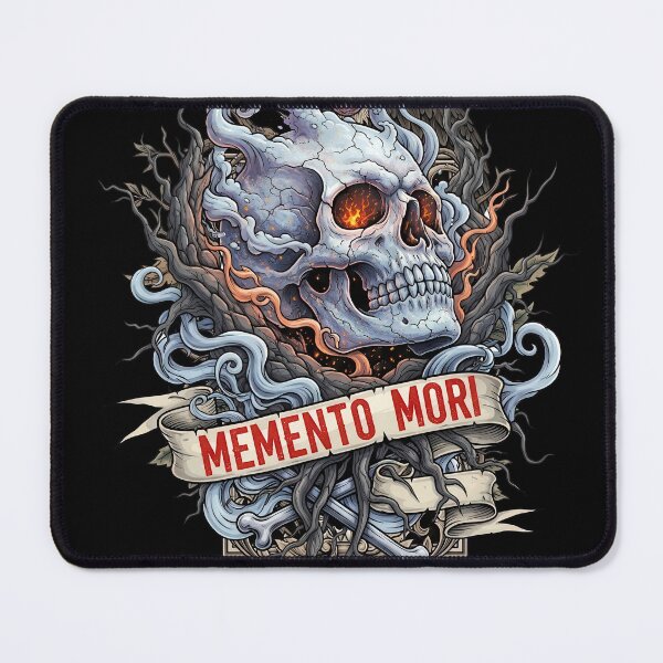 Item preview, Memento Mori Flaming Skull Bound by Tree Roots designed and sold by nuel-art.