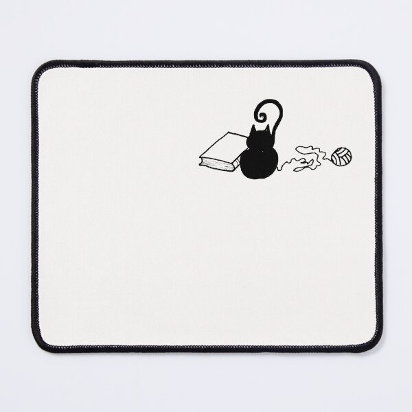 Item preview, Black Cat Reading, Cozy Book Lover Cat with Yarn designed and sold by Vesivariart.