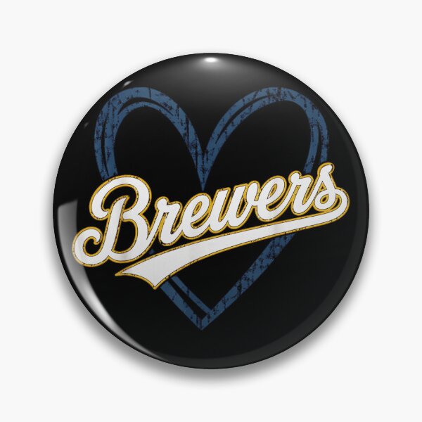 Item preview, Brewers Baseball Heart Blue Gold Vintage Script Sport Fan Team Spirit Gift designed and sold by StuZabine.