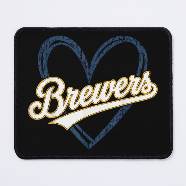 Item preview, Brewers Baseball Heart Blue Gold Vintage Script Sport Fan Team Spirit Gift designed and sold by StuZabine.