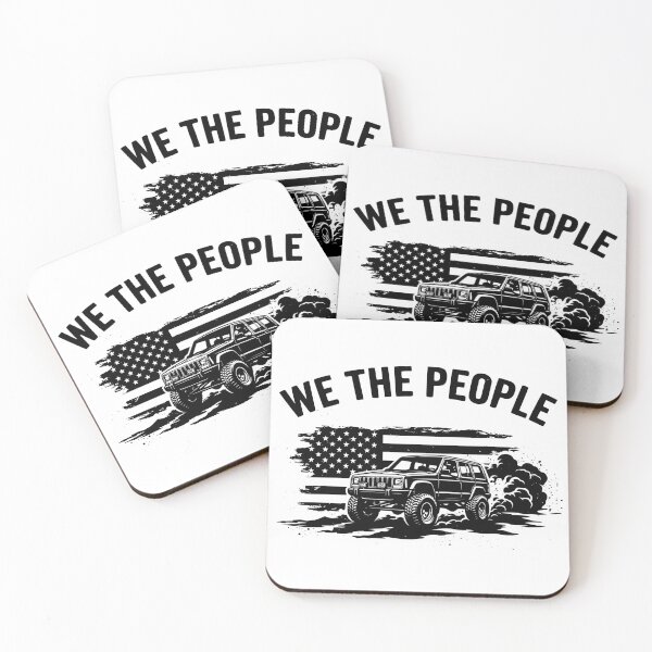 Item preview, We The People Cherokee XJ - Patriotic Red American Flag Off-Road designed and sold by Off-Road-Zone.