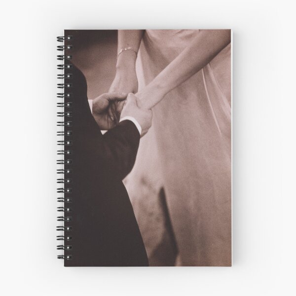 Item preview, Bride and groom holding hands in marriage black and white film silver gelatin fine art analog wedding photo designed and sold by edwardolive.