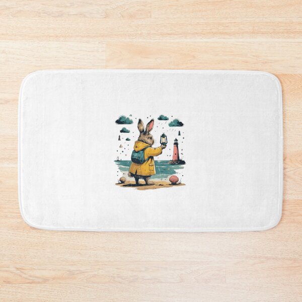 Item preview, Bunny Exploring Lighthouse Coast designed and sold by AQUILAKREO.