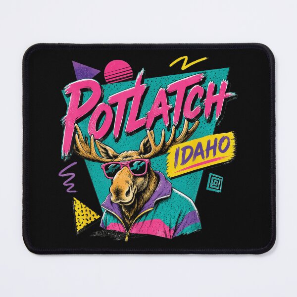 Item preview, Vintage 80s Style Potlatch Idaho Cool Moose Wearing Sunglasses Retro Design designed and sold by PhocoNibict.