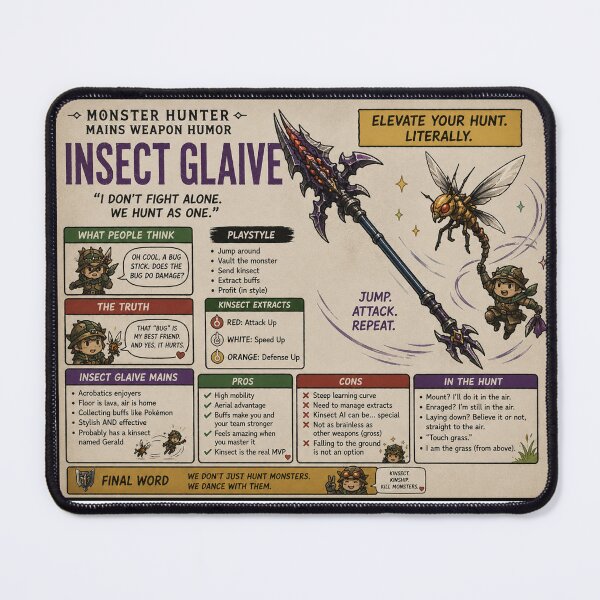 Item preview, monster hunter insect glaive designed and sold by CharmingFlowers.