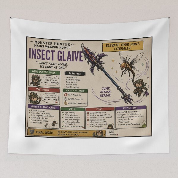 Item preview, monster hunter insect glaive designed and sold by CharmingFlowers.