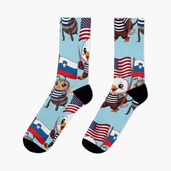 Item preview, the American eagle and its friend the Slovenian bee designed and sold by SE213.