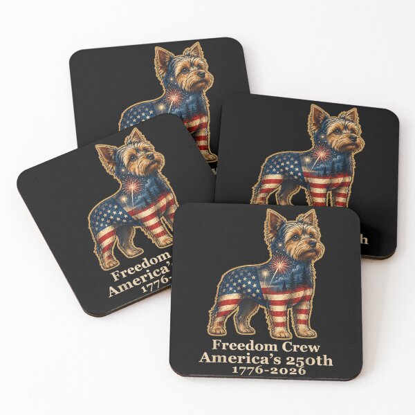 Item preview, Freedom Crew Americas 250th Anniversary Patriotic Yorkshire Terrier Fourth Of July designed and sold by PhocoNibict.
