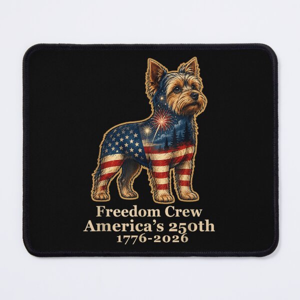 Item preview, Freedom Crew Americas 250th Anniversary Patriotic Yorkshire Terrier Fourth Of July designed and sold by PhocoNibict.