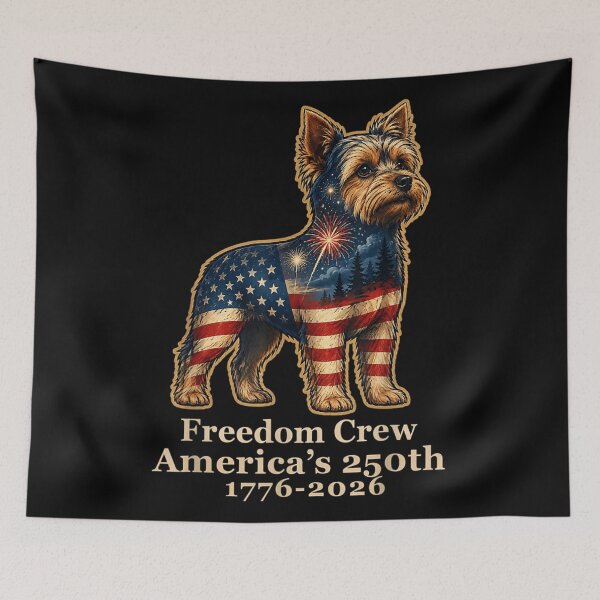 Item preview, Freedom Crew Americas 250th Anniversary Patriotic Yorkshire Terrier Fourth Of July designed and sold by PhocoNibict.
