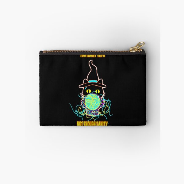 Item preview, Too Many WIPs Not Enough Sanity – Funny Knitting Sticker, Witch Cat Crochet Meme designed and sold by ArtyWares.
