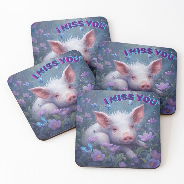 Item preview, Missing You Pig Time - Cute Cartoon Pig designed and sold by Foxs-vicinity.