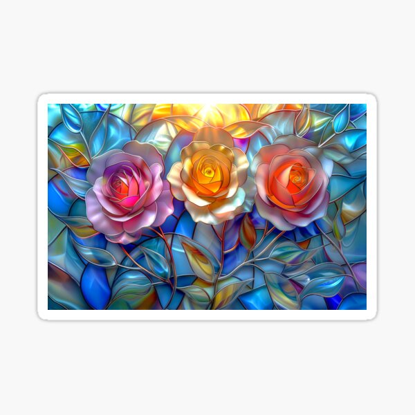 Item preview, Arte en vidrieras con rosas coloridas designed and sold by MargaretWiktor.