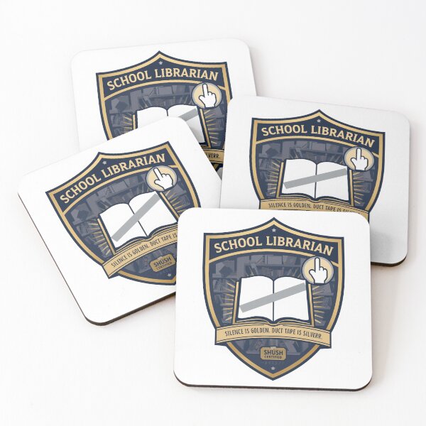 Item preview, School Librarian Silence is Golden Vintage Shield Badge designed and sold by SandiCreative.