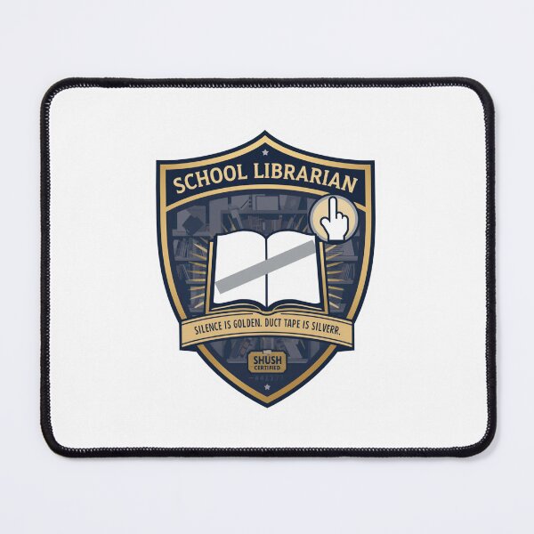 Item preview, School Librarian Silence is Golden Vintage Shield Badge designed and sold by SandiCreative.