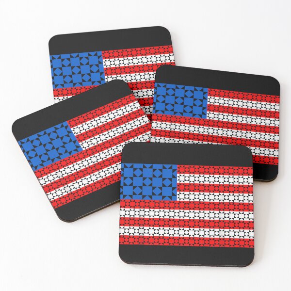 Item preview, Modern Geometric American Flag Quilt Pattern USA Patriotic Abstract Art Design designed and sold by NgumohaLanke.