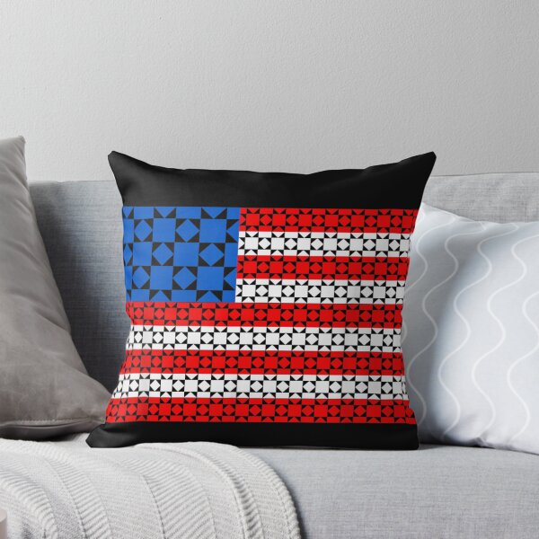 Item preview, Modern Geometric American Flag Quilt Pattern USA Patriotic Abstract Art Design designed and sold by NgumohaLanke.