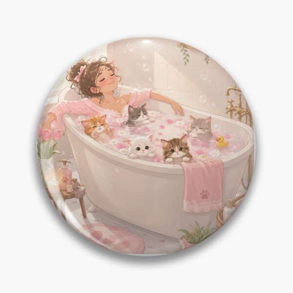 Item preview, Magical Bath Time with Cute Cats designed and sold by PeplumiArt.