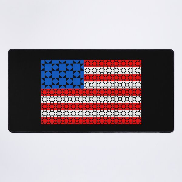 Item preview, Modern Geometric American Flag Quilt Pattern USA Patriotic Abstract Art Design designed and sold by NgumohaLanke.