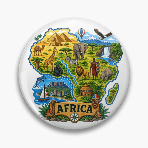 Item preview, Africa Scenic Map designed and sold by Myra365Art.