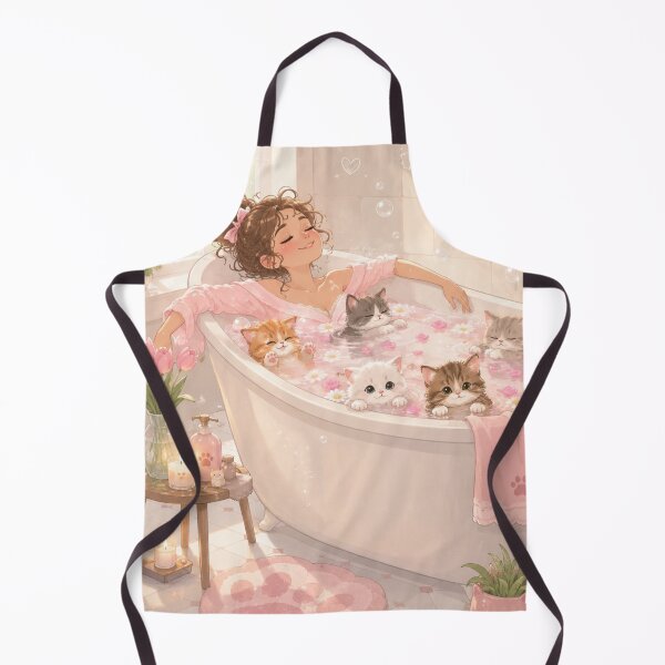 Item preview, Magical Bath Time with Cute Cats designed and sold by PeplumiArt.