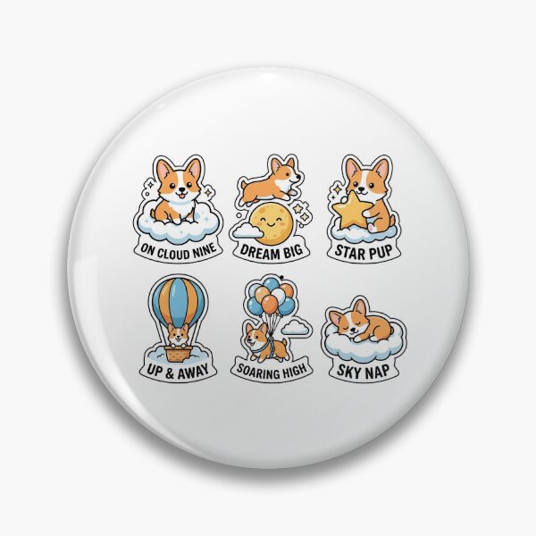 Item preview, Kawaii Corgi-Cloud Sticker Pack - Cute Corgi & Sky Puns designed and sold by SimpleP.