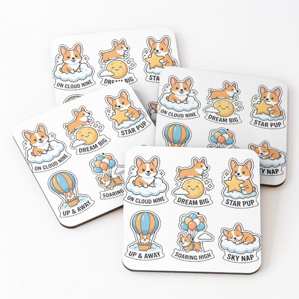 Item preview, Kawaii Corgi-Cloud Sticker Pack - Cute Corgi & Sky Puns designed and sold by SimpleP.