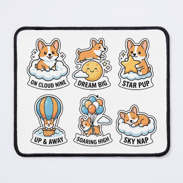 Item preview, Kawaii Corgi-Cloud Sticker Pack - Cute Corgi & Sky Puns designed and sold by SimpleP.