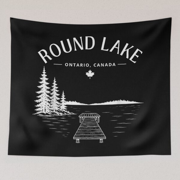 Item preview, Round Lake Ontario Canada Minimalist Pine Trees Nature Dock Wilderness Souvenir designed and sold by NgumohaLanke.