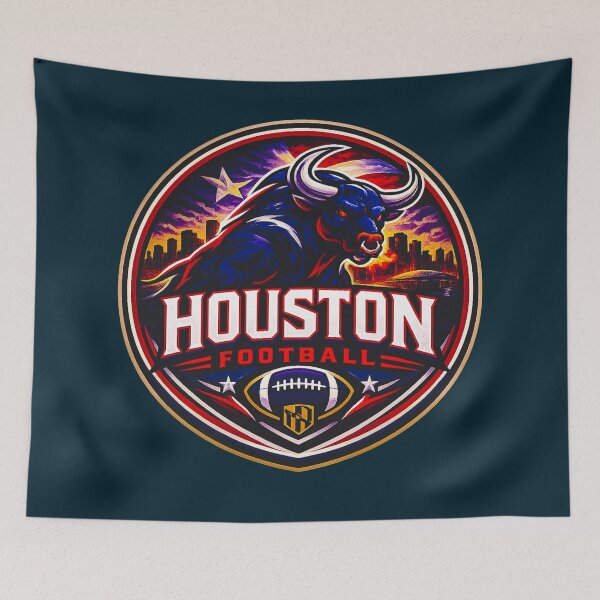 Item preview, Houston Football Skyline Vintage Sports Logo Shirt designed and sold by TKOprintdesigns.