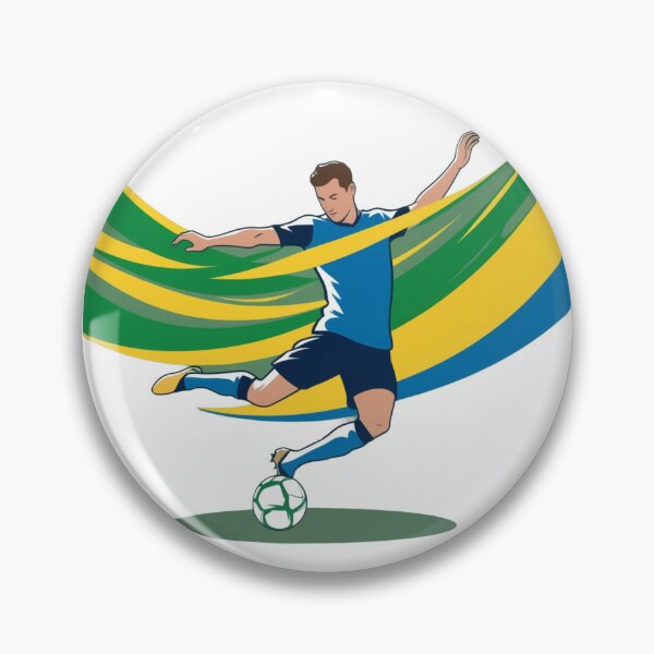 Artikelvorschau, Dynamische Grafik eines Fußballspielers, der den Ball schießt entworfen und verkauft von PMTaurus.